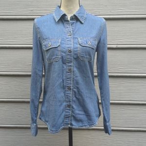 Seven7 Striped Chambray Button Down Shirt